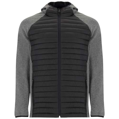 Doudoune unisexe hybride personnalisable Minsk ROLY Noir et Plomb